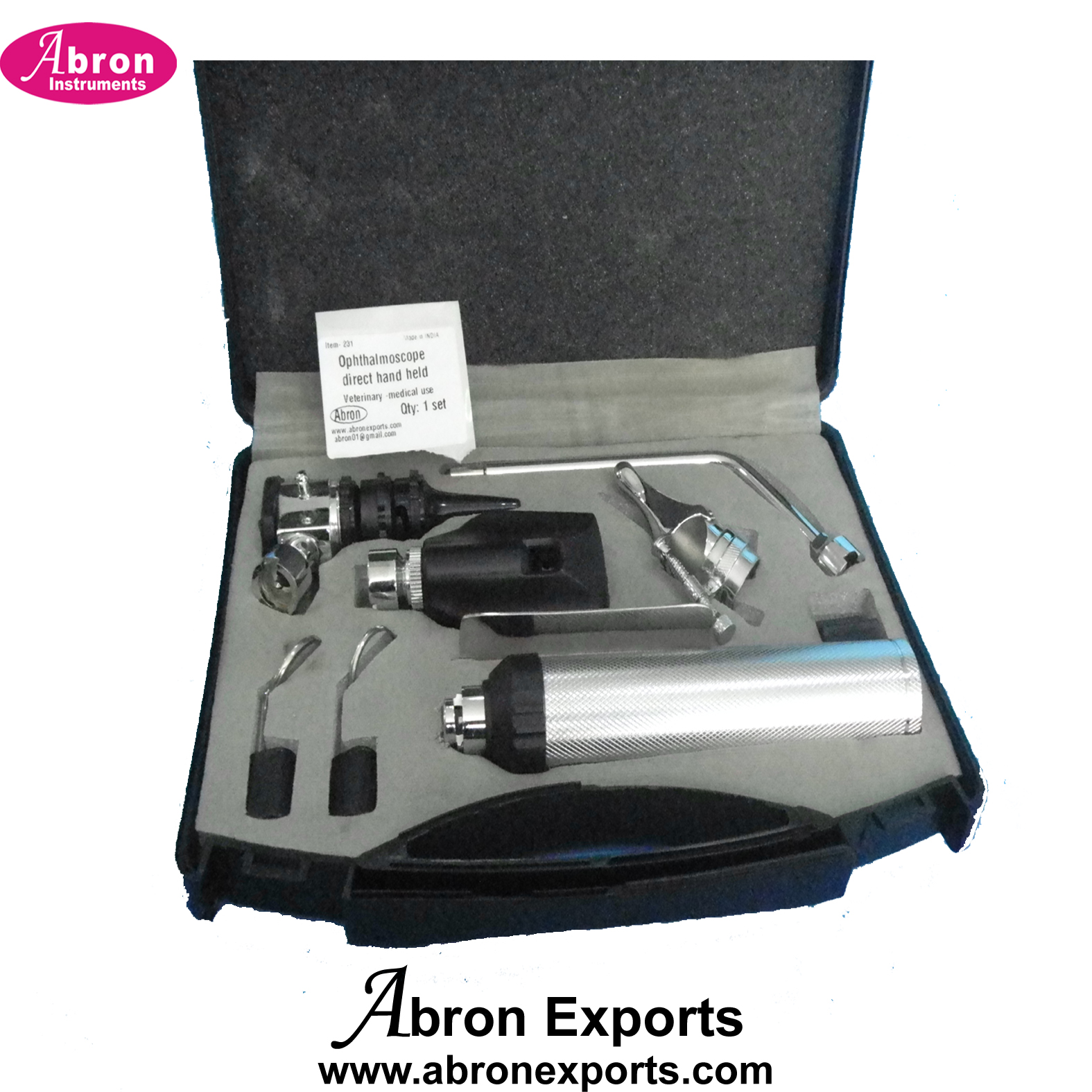 ENT Diagnostic set Ophthalmoscope Direct Otoscope speculum Hospital Medical Eye Nose Testing Abron ABM-1513DS 